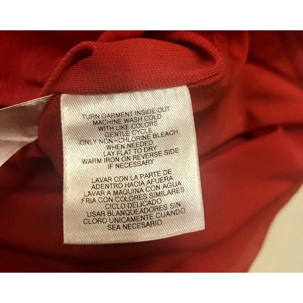 Anne Klein Womens Belted Sleeveless Blouse Top Red V Front & Back NWT Gorgeous S